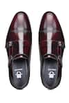 Shop_Hats Off Accessories_Maroon Genuine Leather Double Monk Strap Shoes  _Online_at_Aza_Fashions