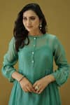 Buy_NAAZ BY NOOR_Green Cotton Heart Round Neck Kurta And Pant Set _Online_at_Aza_Fashions