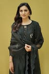 Buy_Naaz By Noor_Black Cotton Flower And Sequin Work Kurta Set_Online_at_Aza_Fashions