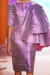 Pankaj & Nidhi_Purple Ostara Geometric Embellished Dress With Jacket_Online_at_Aza_Fashions