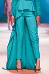 Pankaj & Nidhi_Green Helios Floral Embellished Jacket And Pant Set_Online_at_Aza_Fashions