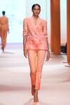 Pankaj & Nidhi_Orange Solana Tailored Blazer And Pant Set_Online_at_Aza_Fashions