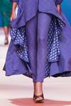 Buy_Pankaj & Nidhi_Purple Moss Crepe Aurora Asymmetric Jacket And Pant Set_Online_at_Aza_Fashions
