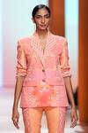 Buy_Pankaj & Nidhi_Orange Solana Tailored Blazer And Pant Set_Online_at_Aza_Fashions