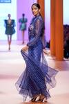 Shop_Pankaj & Nidhi_Purple Dawn Printed Cape And Pant Set_Online_at_Aza_Fashions