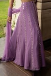 Buy_Richa Jaisinghani Label_Purple Georgette And Net Embroidery Mirror Sweetheart Neck Work Lehenga Set _Online_at_Aza_Fashions