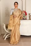 Sheela Suthar_Gold Handwoven Zari Tissue Tarini Saree With Running Blouse _Online_at_Aza_Fashions