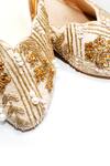 Foot Fuel_Gold Embroidery Rohu Mule Heels _Online_at_Aza_Fashions