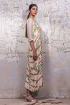 Buy_Ekru_Ivory Printed Floral Round Lemam Draped Jumpsuit _Online_at_Aza_Fashions