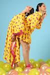 Buy_Marche_Yellow Cotton Silk Digital Print Shirt Dress_Online_at_Aza_Fashions