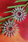 Nayaab by Sonia_Silver Plated Embellished Sol Sun Shaped Earrings _Online_at_Aza_Fashions