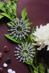 Shop_Nayaab by Sonia_Silver Plated Embellished Sol Sun Shaped Earrings _Online_at_Aza_Fashions