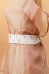 Buy_Mehraki_White Bead And Sequin Embellished Belt _Online_at_Aza_Fashions