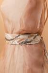 Mehraki_Wave Sequin Embroidered Belt_Online_at_Aza_Fashions