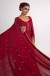 Buy_Merge Design_Maroon Modal, Satin, Organza Mirrors, Pearls, Stones Embroidered Kurta Pant Set _Online_at_Aza_Fashions