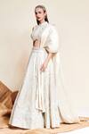 Buy_Reeti Arneja_Ivory Organza, Taffeta Cut Day Dream And Cutdana Embroidered Bridal Lehenga Set _Online_at_Aza_Fashions