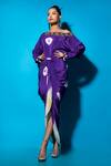 Buy_Urban Pataka_Purple Angoori Hand Dyed Shibori Draped Dress _Online_at_Aza_Fashions