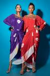 Urban Pataka_Purple Angoori Hand Dyed Shibori Draped Dress _at_Aza_Fashions