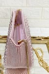 Kainiche By Mehak_Pink Embellished Pearl Clutch With Sling _Online_at_Aza_Fashions