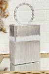 Kainiche By Mehak_Silver Embellished Rectangle Sequin Bag_Online_at_Aza_Fashions