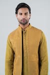 Buy_Punit Arora_Green Matka Silk Embroidery Floral Linear Bundi And Kurta Set _Online_at_Aza_Fashions