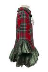 Buy_Jasmine And Alaia_Red Plaid Checkered Holly Sequin Border Dress_Online_at_Aza_Fashions