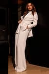 Buy_Rohit Gandhi + Rahul Khanna_White Heavy Crepe Embellished Metallic Twilight Jacket And Trouser Set  _Online_at_Aza_Fashions