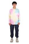 Buy_Theorem_Multi Color Cotton Tie Dye Happy Shirt  _Online_at_Aza_Fashions