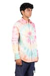 Buy_Theorem_Multi Color Cotton Tie Dye Happy Spiral Shirt  _Online_at_Aza_Fashions