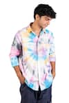 Shop_Theorem_Multi Color Cotton Tie Dye Happy Spiral Shirt  _Online_at_Aza_Fashions