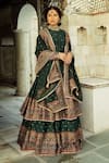 Buy_Safaa_Green Vegan Silk Lining Shantoon Woven Floral The Nazneen Anarkali Lehenga Set _Online_at_Aza_Fashions