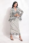 Sonali Gupta_White 25% Silk Hand Embroidered Dori And Pearl Work Jacket Skirt Set _Online_at_Aza_Fashions