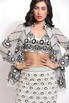 Shop_Sonali Gupta_White 25% Silk Hand Embroidered Dori And Pearl Work Jacket Skirt Set _Online_at_Aza_Fashions