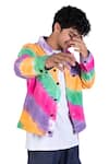 Shop_Theorem_Multi Color Cotton Tie Dye Rainbow Diagonal Stripe Jacket  _Online_at_Aza_Fashions