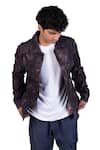 Theorem_Black Cotton Denim Tie Dye Jacket  _at_Aza_Fashions