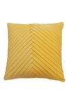 Throwpillow_Yellow Blend Of Cotton And Polyester Pleated Cushion Cover _Online_at_Aza_Fashions