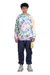 Theorem_Multi Color Cotton Tie Dye Hoodie  _Online_at_Aza_Fashions