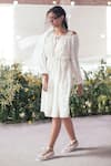 Buy_Itr by Khyati Pande_Off White Handwoven Handloom Cotton Hand Block Print Maple Peasant Dress _Online_at_Aza_Fashions