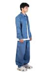 Shop_Theorem_Blue 100% Cotton Bio-washed Explora Melange Denim Pant  _Online_at_Aza_Fashions