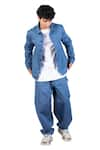 Shop_Theorem_Blue 100% Cotton Bio-washed Explora Melange Denim Jacket  _Online_at_Aza_Fashions