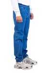 Buy_Theorem_Blue Cotton Denim Meander Seam Trouser  _Online_at_Aza_Fashions