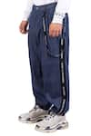 Buy_Theorem_Blue Cotton Denim Loose Fit Trouser  _Online_at_Aza_Fashions