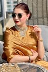 Shop_Sheela Suthar_Gold Handwoven Zari Tissue Plain Arka Saree With Running Blouse _Online_at_Aza_Fashions