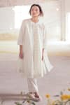 Shop_Itr by Khyati Pande_Off White Handwoven Handloom Cotton Hand Block Print Iris Shirt Tunic _Online_at_Aza_Fashions