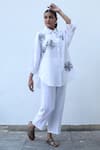 Buy_Linen Bloom_White Linen Embroidery Collared Floral Shirt _Online_at_Aza_Fashions