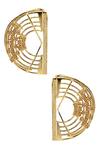 Buy_Itrana_Gold Plated Cut Work, Beads Semi Circle Shaped Ear Cuffs _at_Aza_Fashions
