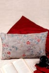 Buy_Khaabka_Grey Jacquard Silk Embroidery Cushion Cover - Set Of 2 