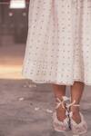 Shop_Itr By Khyati Pande_Off White Handloom Cotton, Silk Lace Orchid Peasant Polka Dot Pattern Skirt_Online_at_Aza_Fashions