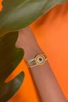 Buy_And Also_Multi Color Criss Cross Sunflower Cuff_Online_at_Aza_Fashions