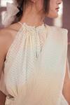 Buy_Itr By Khyati Pande_Off White Handloom Cotton, Silk Lace Halter Neck Mixed Berry Peplum Top_Online_at_Aza_Fashions